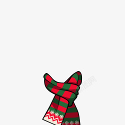 雪花围巾卡通版圣诞节的围巾高清图片