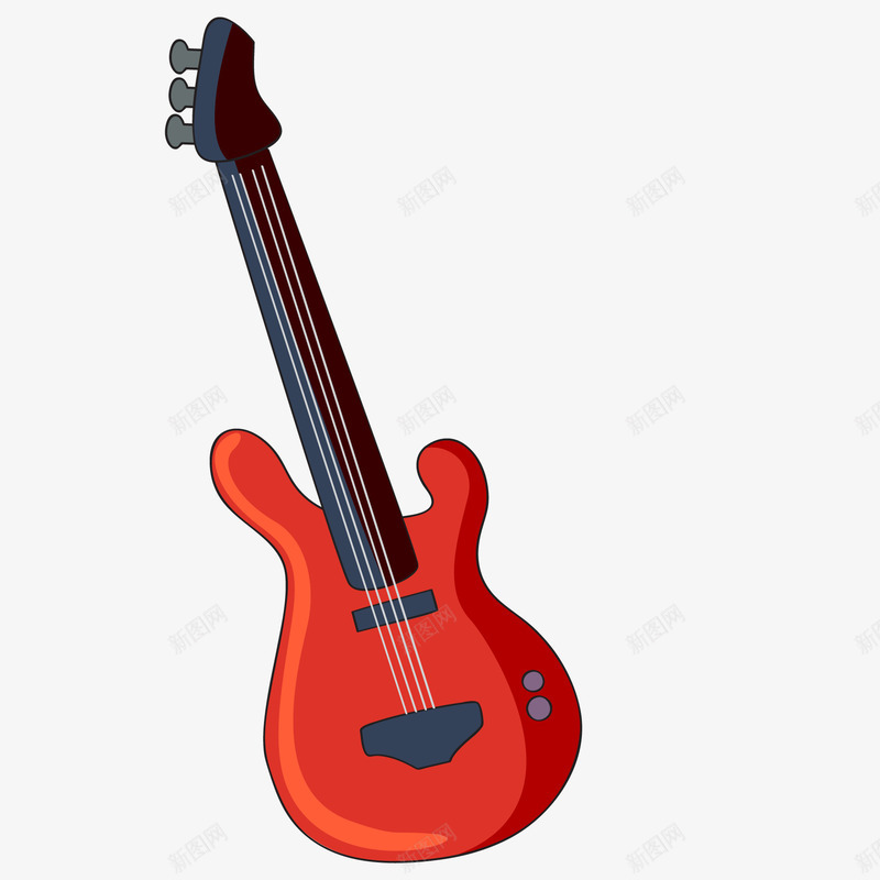 卡通红色的电吉他矢量图ai免抠素材_88icon https://88icon.com 乐器 手绘 演奏 电吉他 电声乐器 矢量图 红色 表演 音乐