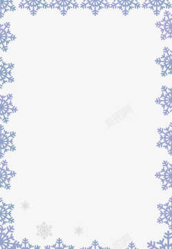 蓝色冬季雪花边框矢量图素材
