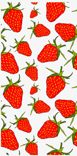 卡通草莓底纹背景素材