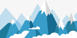 下雪的漂亮风景蓝色的冰山矢量图高清图片