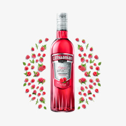 草莓酒瓶草莓味果酒高清图片