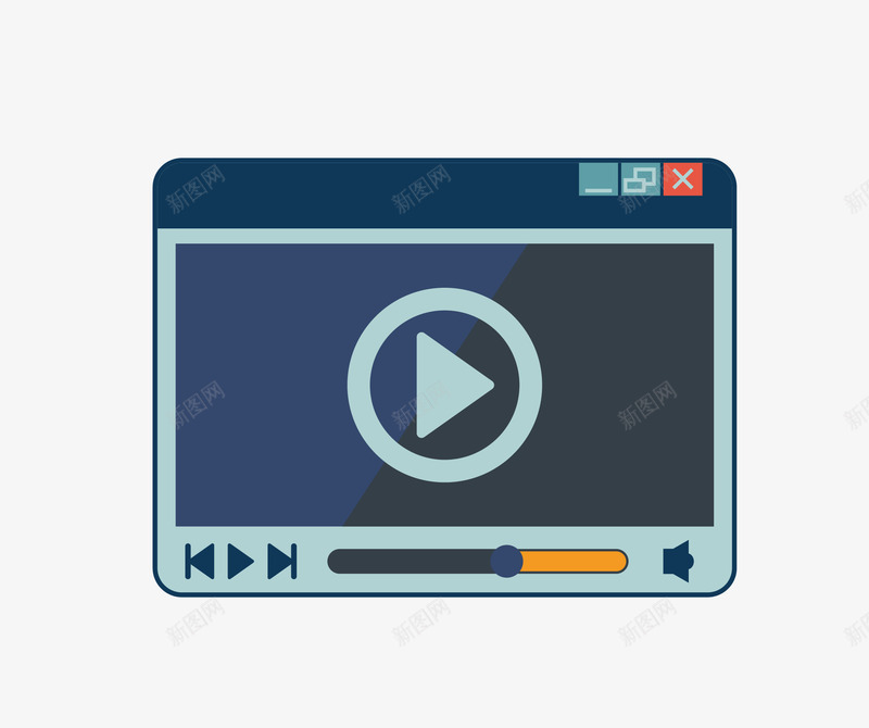 视频播放器png免抠素材_88icon https://88icon.com 播放器 看视频 矢量素材 视频播放