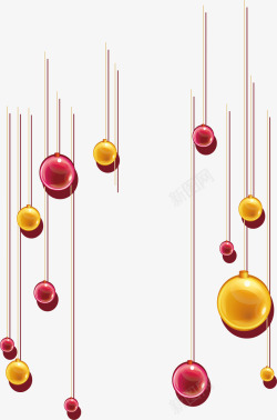 彩色圣诞节小球挂饰矢量图素材