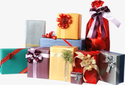 创意效果礼盒包装圣诞节礼物素材