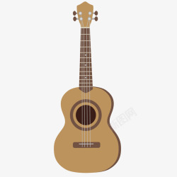 棕色吉他棕色可爱吉他绘画矢量图高清图片