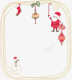 冬季圣诞节挂饰框架素材