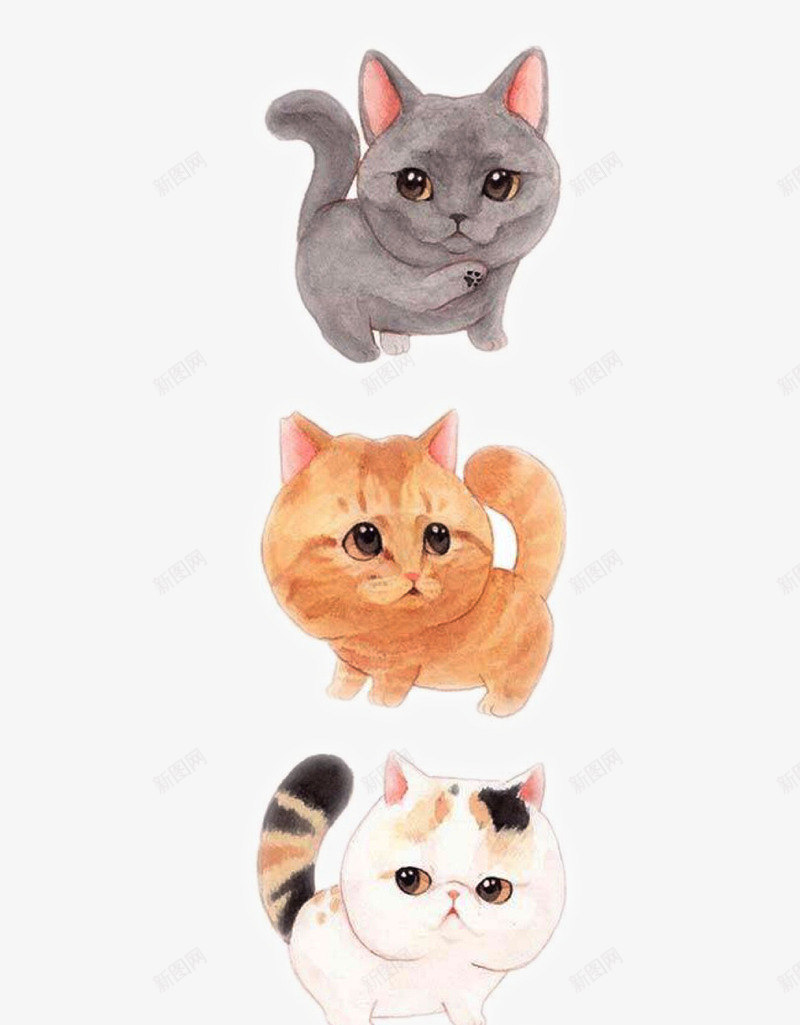 可爱的猫咪组合png免抠素材_88icon https://88icon.com png图形 png装饰 动物 卡通 手绘 猫咪 装饰