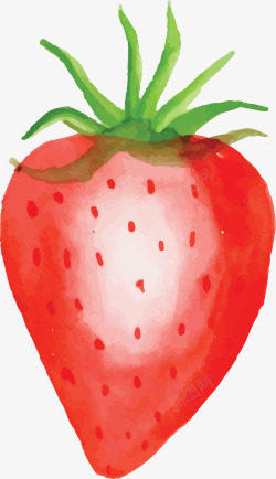粉红色水彩手绘草莓素材