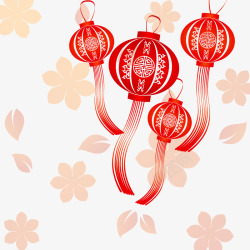 大红灯笼高高挂素材