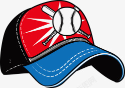 一个蓝色创意棒球帽矢量图素材
