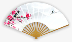 矢量日本和扇梅花跳广场舞扇子高清图片