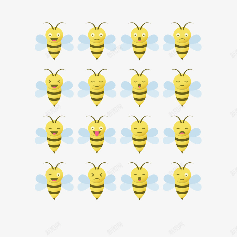 EMOJI可爱卡通蜜蜂表情包矢量图ai免抠素材_88icon https://88icon.com EMOJI 动物 卡通 可爱 昆虫 矢量EMOJI 蜜蜂 蜜蜂表情包 表情包 矢量图