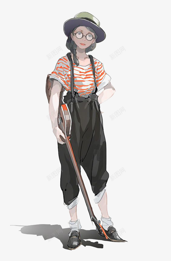 乐手png免抠素材_88icon https://88icon.com 卡通人物 卡通女孩 吉他 吉他少女 女孩 弹吉他 手绘女生 音乐
