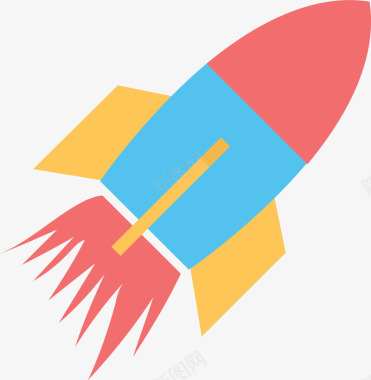 卡通宇航员与火箭火箭喷射图标图标