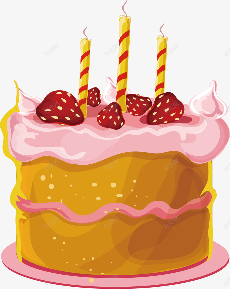 粉红色草莓生日蛋糕矢量图ai免抠素材_88icon https://88icon.com 生日蛋糕 矢量png 粉红色 草莓 草莓蛋糕 蛋糕 矢量图