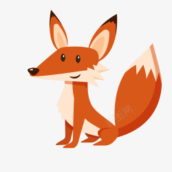 秋天动物卡通狐狸矢量图高清图片