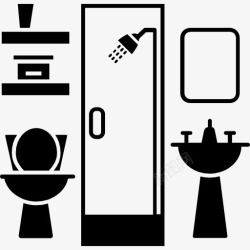 厕所用品浴室家具图标高清图片