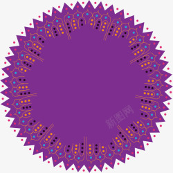 紫色圆形花纹装饰促销卡片素材