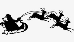 麋鹿png图片免费素材圣诞老人坐着雪橇高清图片
