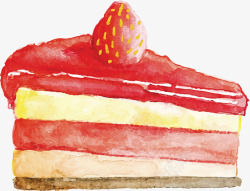 草莓果肉夹心蛋糕矢量图素材
