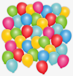 儿童节密集多彩气球素材