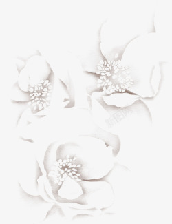 白色分层梦幻花朵素材