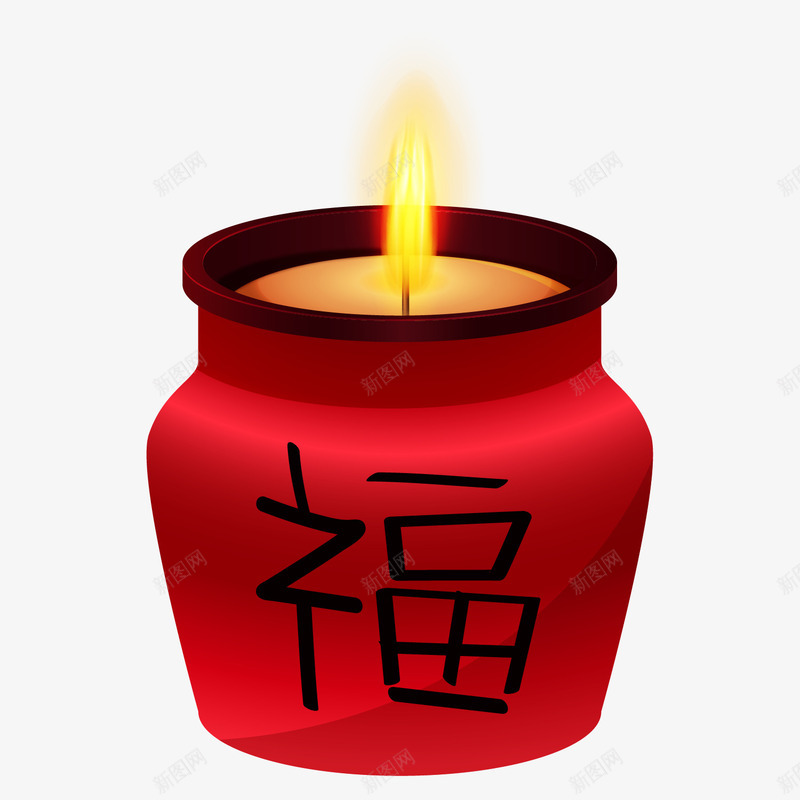 新年红色福字蜡烛png免抠素材_88icon https://88icon.com 元旦 喜庆 拜年 新年 春节 福字 红色 节日 蜡烛