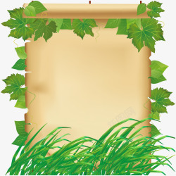 校园风卷轴素材