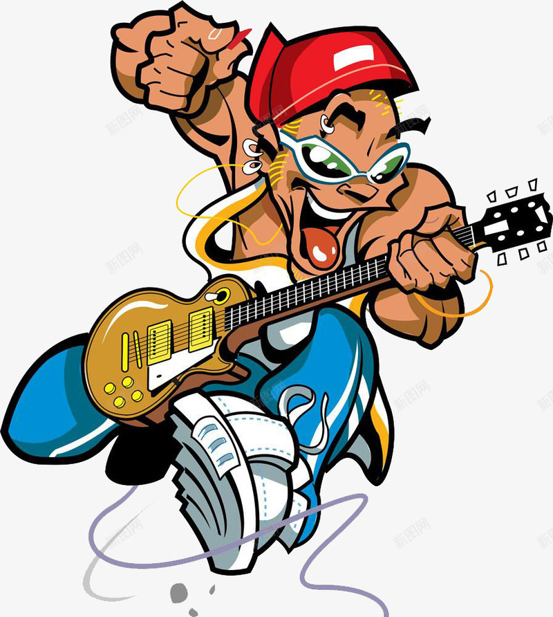 弹吉他的人png免抠素材_88icon https://88icon.com 乐手 嘻哈男孩 弹吉他的人 摇滚风 重金属