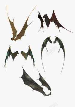 各种姿势的蝙蝠翅膀素材