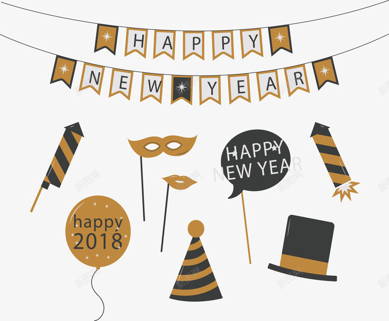 迎接新年的狂欢派对png免抠素材_88icon https://88icon.com 新年快乐 新年派对 派对 矢量png 跨年 跨年派对