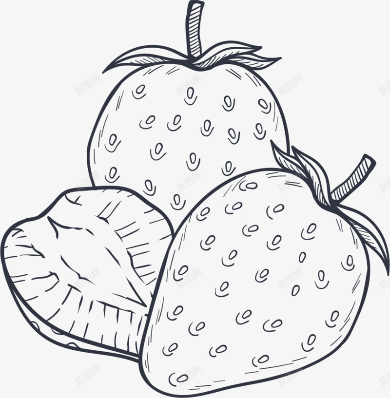 夏季水果手绘草莓png免抠素材_88icon https://88icon.com 夏季水果 夏日水果 手绘草莓 画画 童趣 绘画
