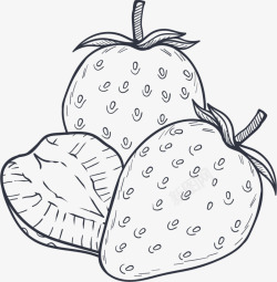 夏季水果手绘草莓素材