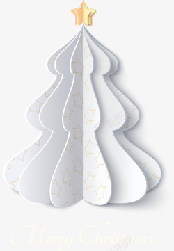 折纸圣诞树圣诞节白色圣诞树高清图片