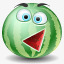创意西瓜的脸表情符号Green图标图标