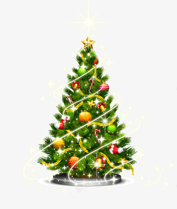 闪闪发光的圣诞树png免抠素材_88icon https://88icon.com 唯美 圣诞树 彩球 梦幻
