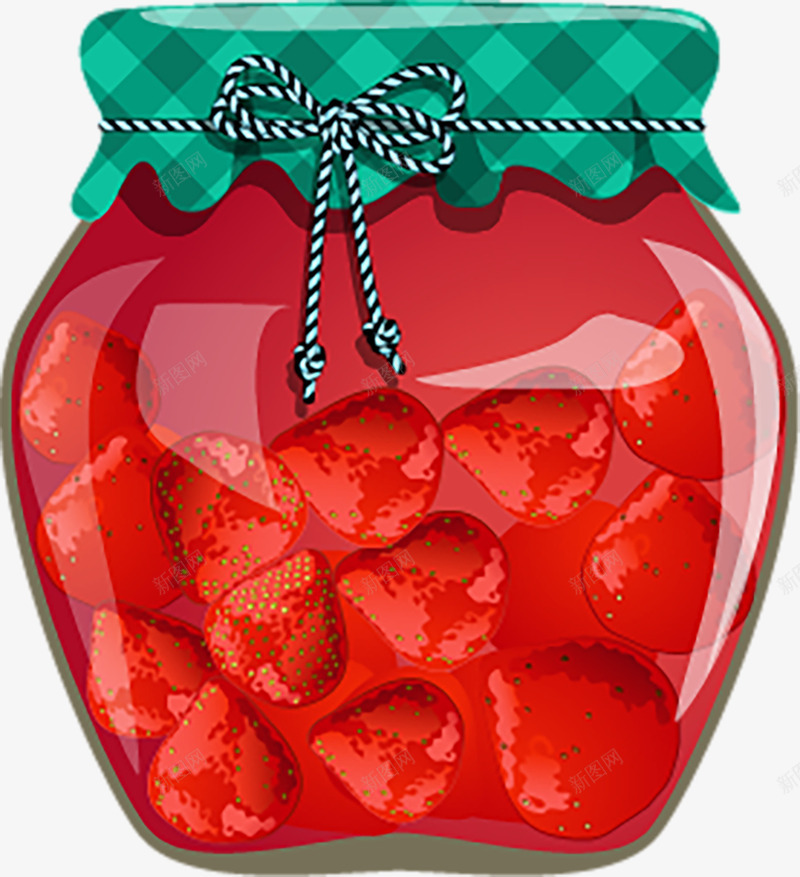 手绘草莓罐子绿色格子瓶盖png免抠素材_88icon https://88icon.com 手绘 格子 瓶盖 绿色 罐子 草莓