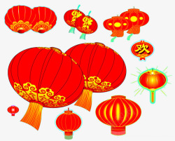 中国风红色喜庆中国风灯笼素材