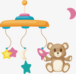 小熊玩具卡通可爱婴儿用品素矢量图素材