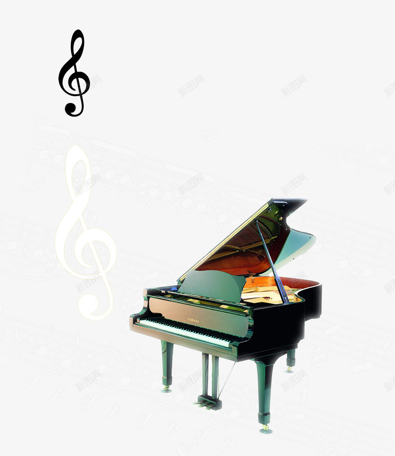 音乐教学png免抠素材_88icon https://88icon.com 三角钢琴 乐符 钢琴 音乐教室 音符