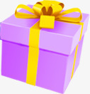 紫色礼盒庆元旦迎新年海报素材