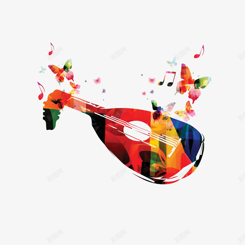 蝴蝶音符乐器背景png免抠素材_88icon https://88icon.com 乐器 八分音符 蝴蝶 音乐 音符 音符花边