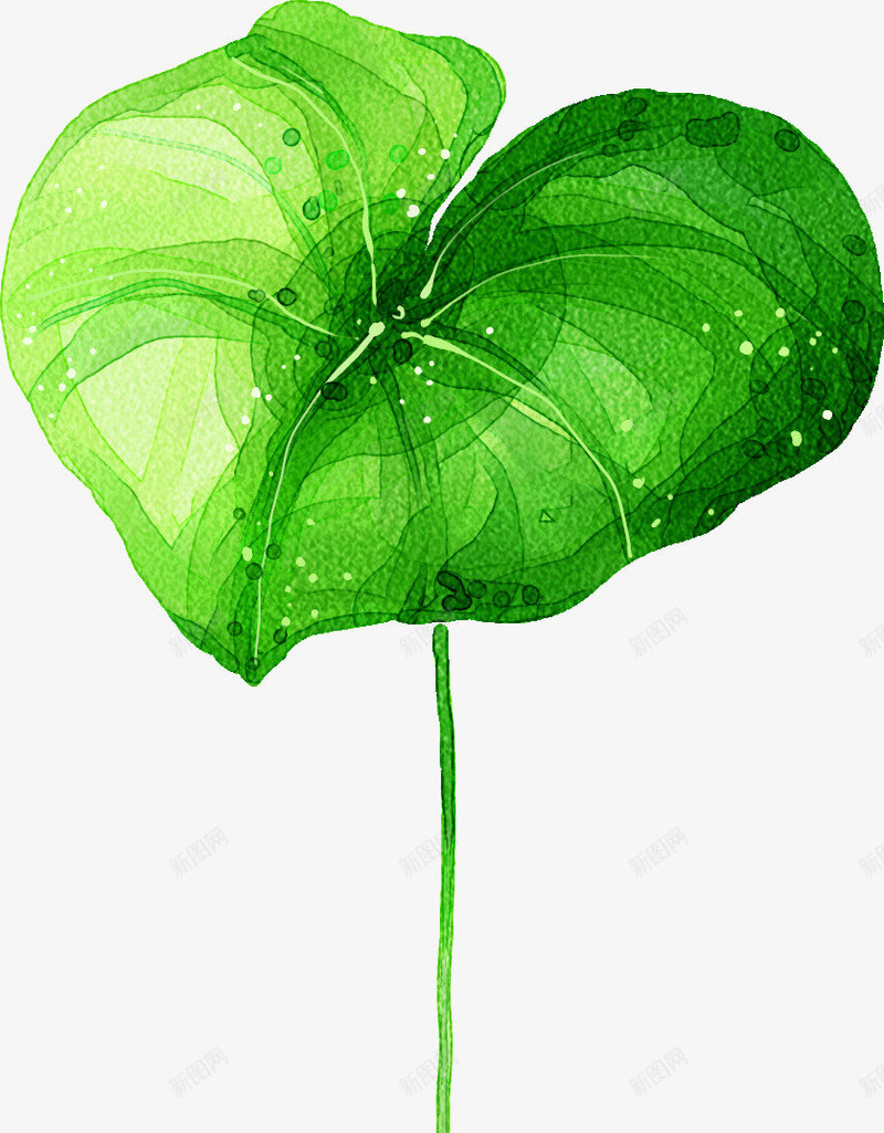 手绘荷叶水墨淡彩png免抠素材_88icon https://88icon.com 水墨 荷叶