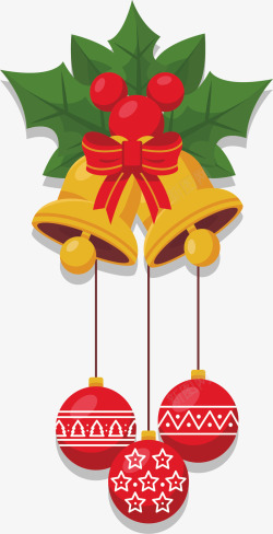 铃铛圣诞球挂饰矢量图素材