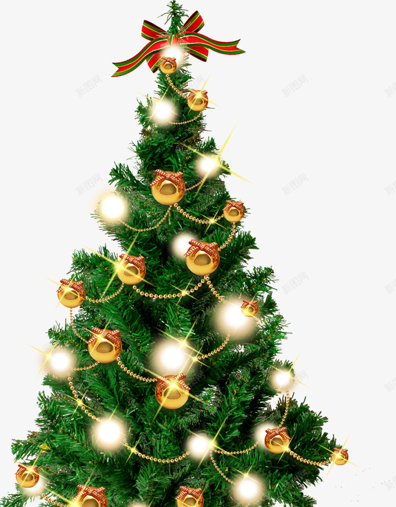 发光圣诞树psd免抠素材_88icon https://88icon.com 光芒 圣诞 圣诞树 绿色 蝴蝶结
