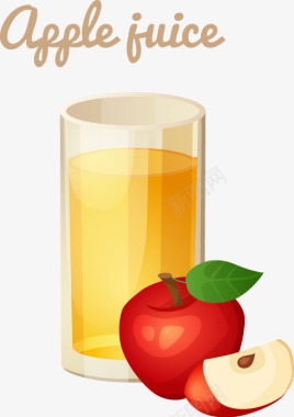 鲜榨果汁苹果汁餐饮图标图标