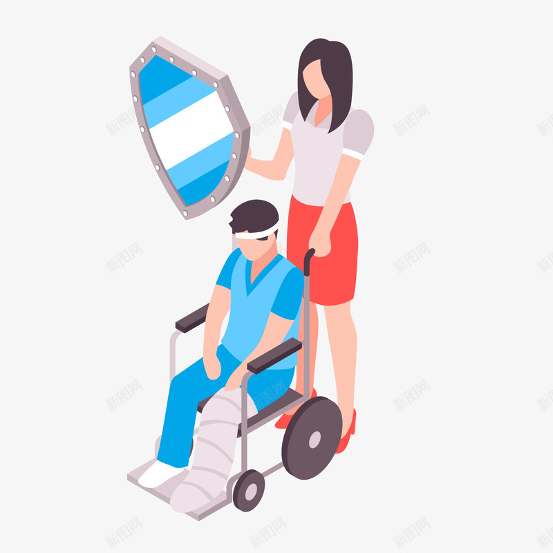 卡通医疗保障的插画矢量图ai免抠素材_88icon https://88icon.com 医保 医疗保障 卡通 插画设计 盾牌 矢量图