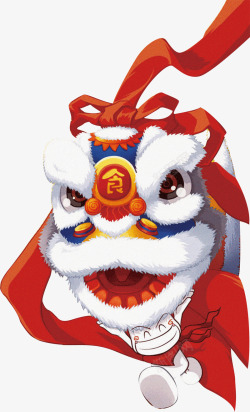 中国风红色传统舞狮素材
