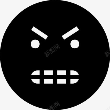 黑毛狗愤怒的黑人的脸图标图标